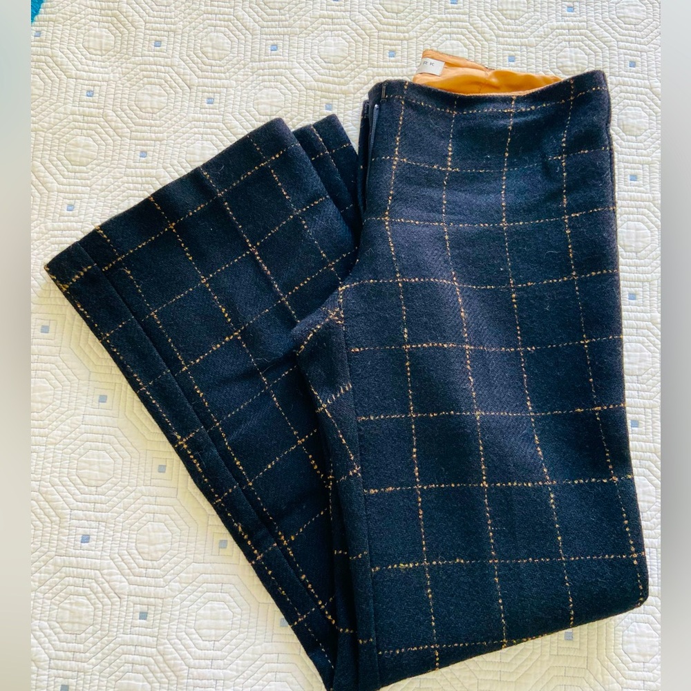 Trina Turk elegant slacks, black and brown, partially lined, mostly wool